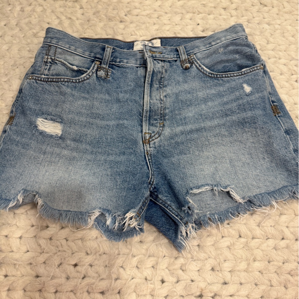 We The Free Blue Denim Skirt